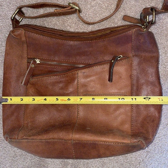 100% Leather Shoulder Purse Brown - Picture 11 of 14
